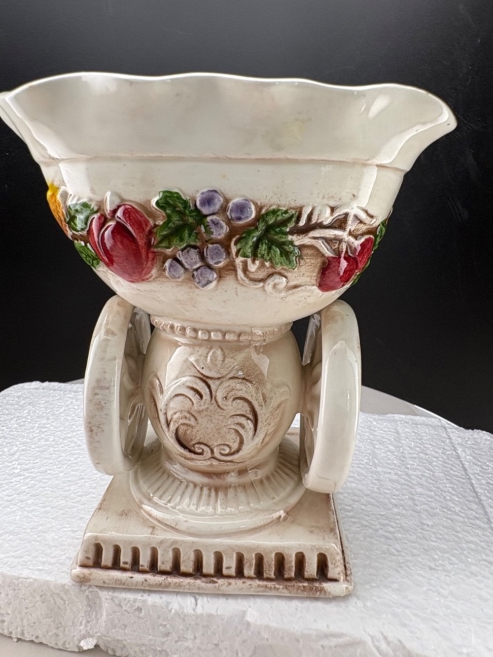 Vintage Relpo 5740 Harvest Ceramic Vase/Planter Coffee Mill Grinder Fruit Design